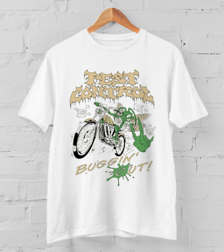 Pest Control Buggin' Out Insect Motorcycle Rider T-Shirt