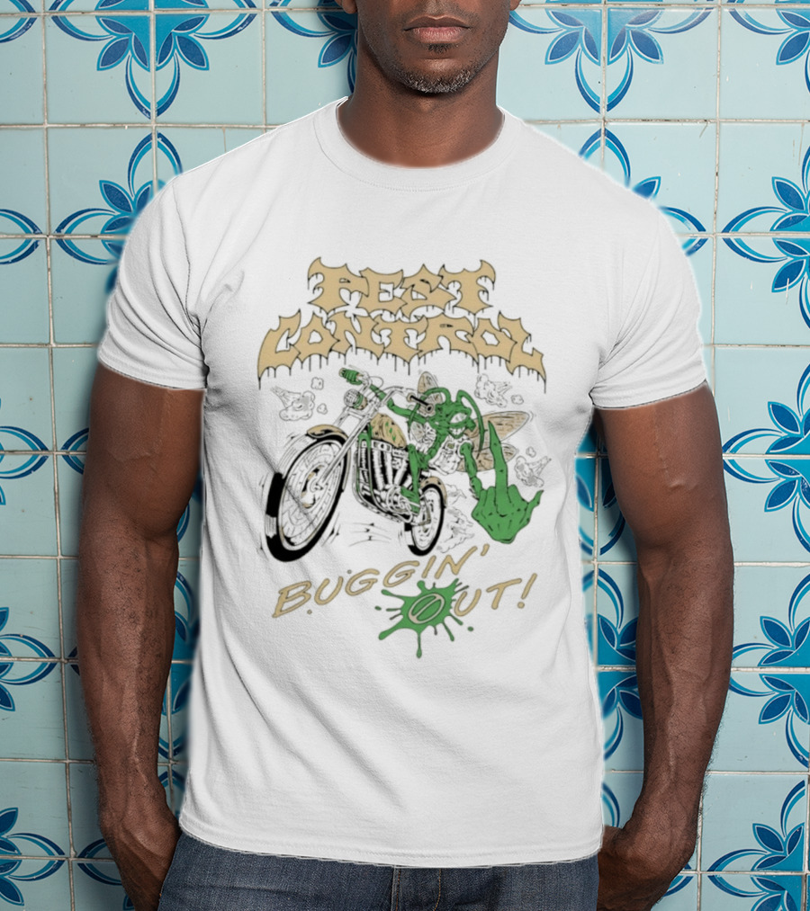 Pest Control Buggin' Out Insect Motorcycle Rider T-Shirt