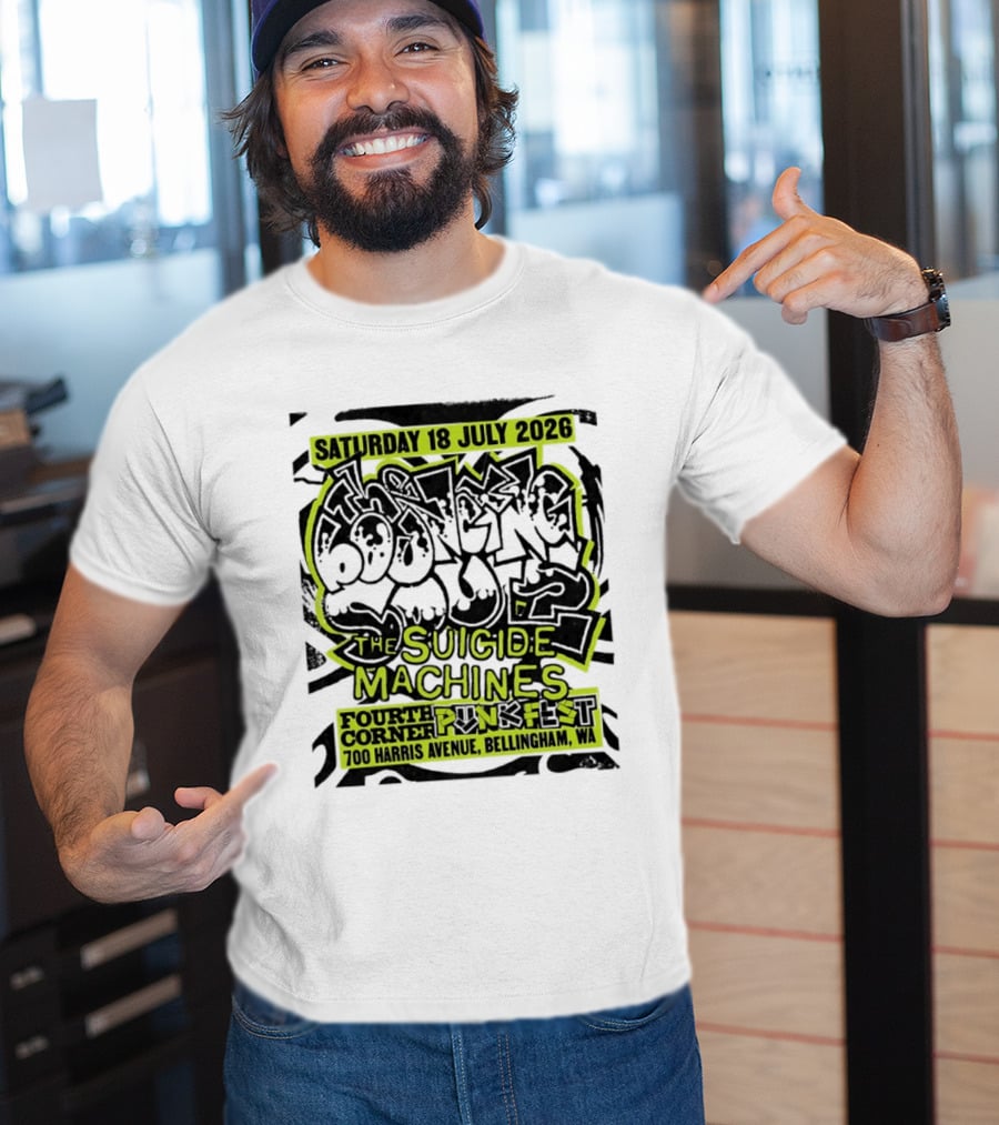 Saturday 18 July 2026 The Bouncing Souls The Suicide Machines Fourth Corner Punkfest Bellingham WA 700 Harris Avenue T-Shirt