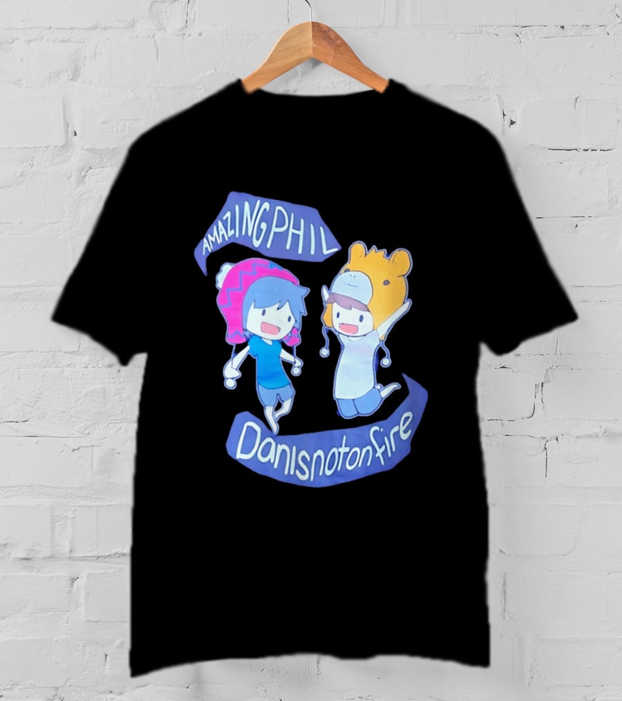 AmazingPhil Danisnotonfire Cartoon Characters In Cute Animal Hats T-Shirt
