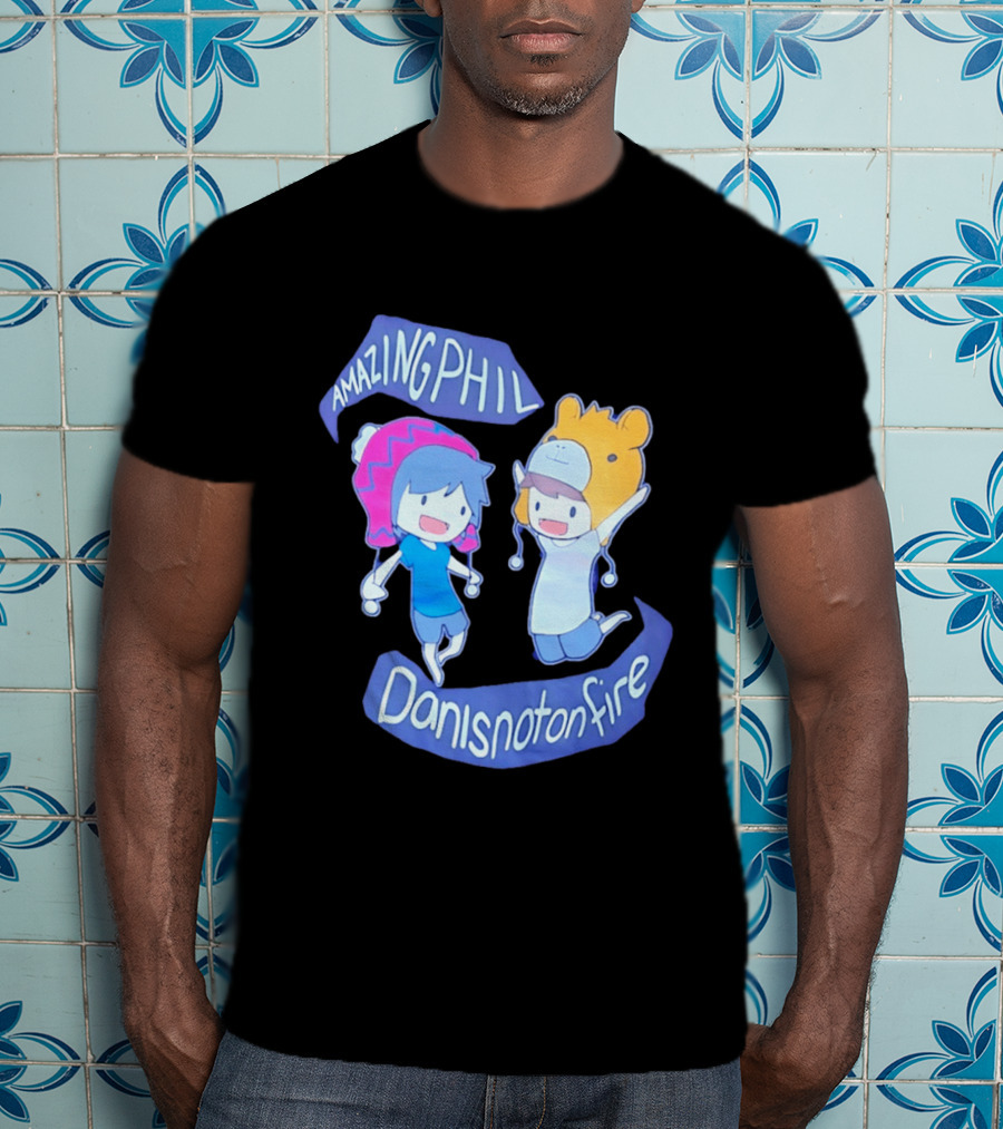 AmazingPhil Danisnotonfire Cartoon Characters In Cute Animal Hats T-Shirt