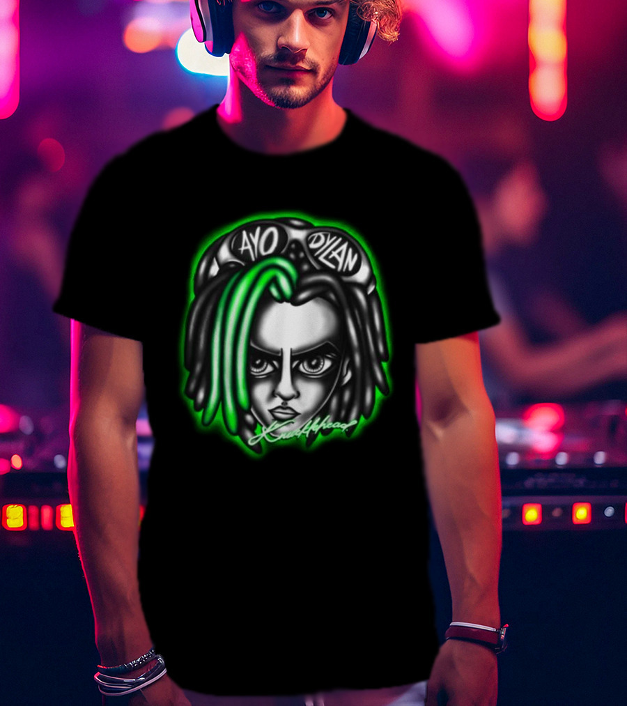 Ayo Dylan Head Ayodylan Knottyhead Green Glow T-Shirt