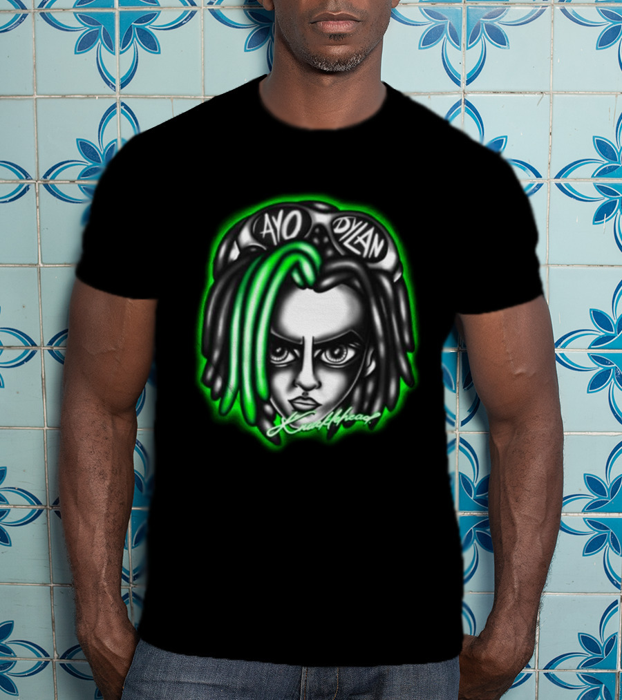 Ayo Dylan Head Ayodylan Knottyhead Green Glow T-Shirt