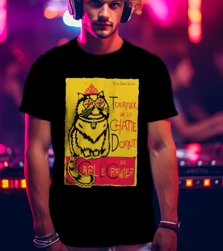 Ancien Enfant Vedette Tournee De La Chatte Donut De Carl Le Crawler Cat T-Shirt