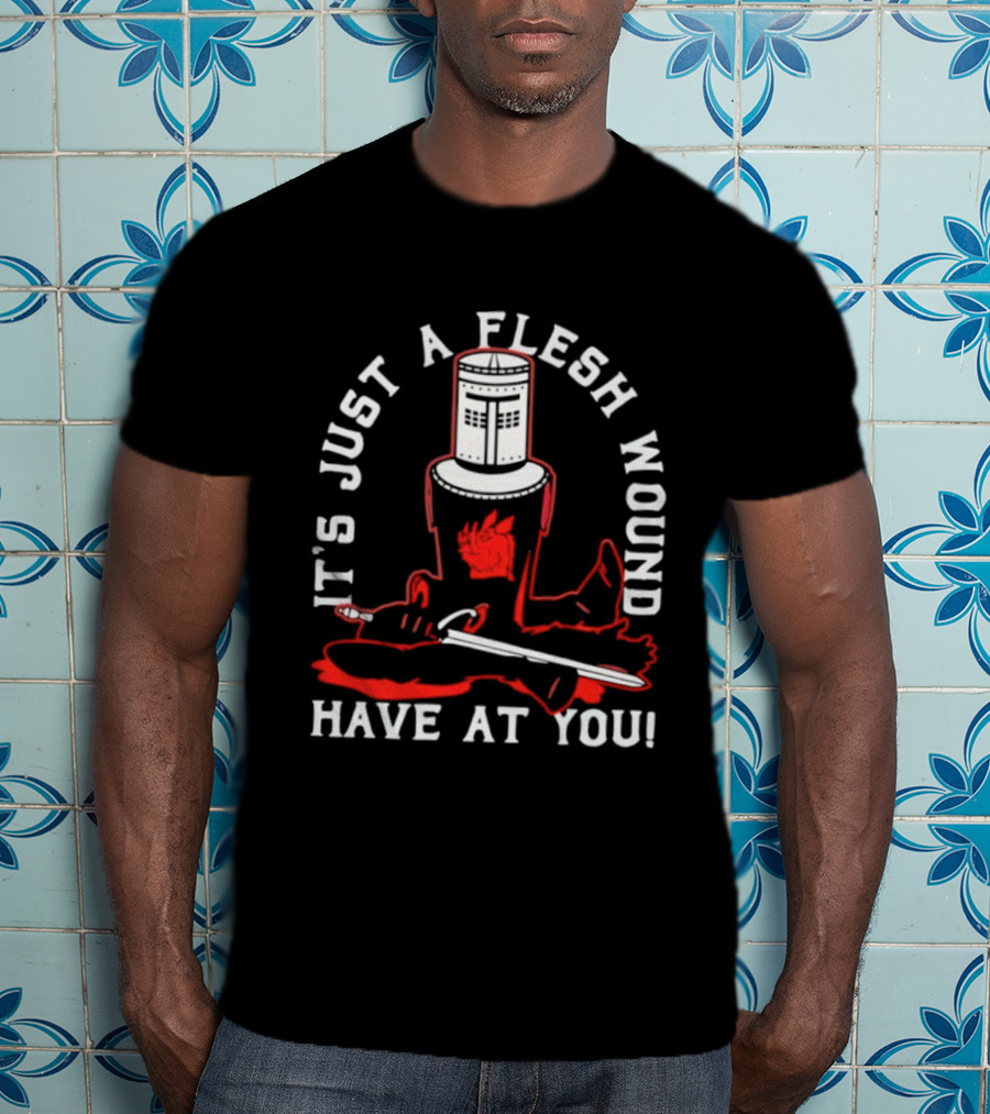 It's Just A Flesh Wound Have At You Monty Python Black Knight T-Shirt