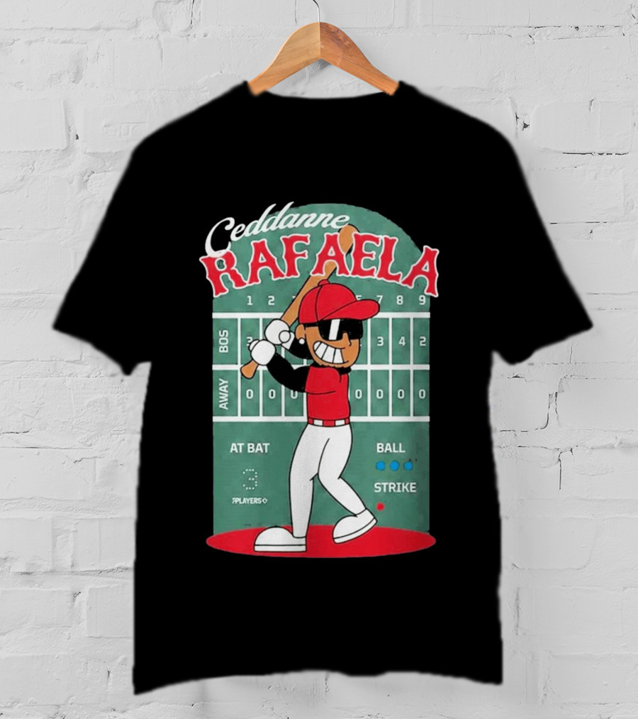 Ceddanne Rafaela Baseball Cartoon Scoreboard T-Shirt