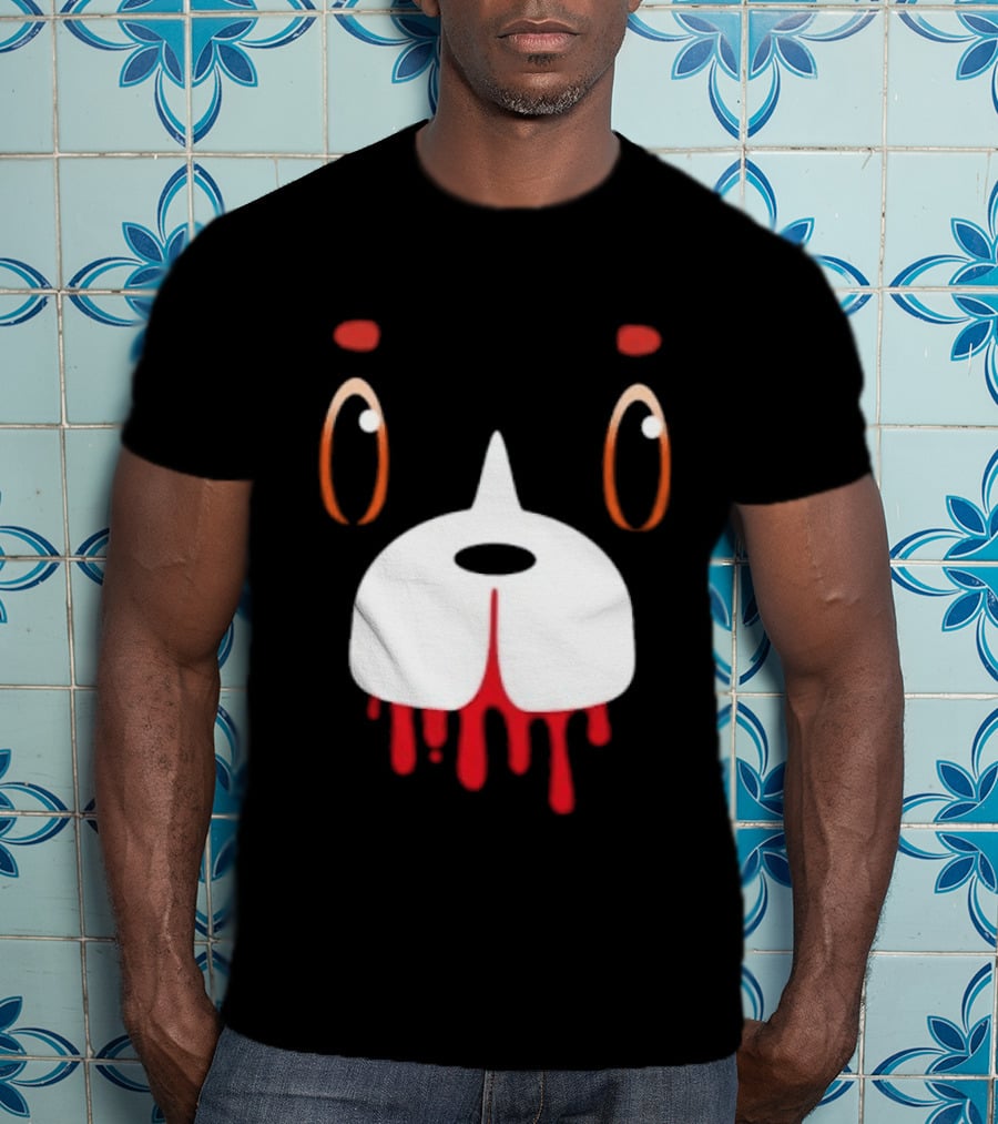 Final Space Mooncake Face Cartoon Character Dripping Red T-Shirt