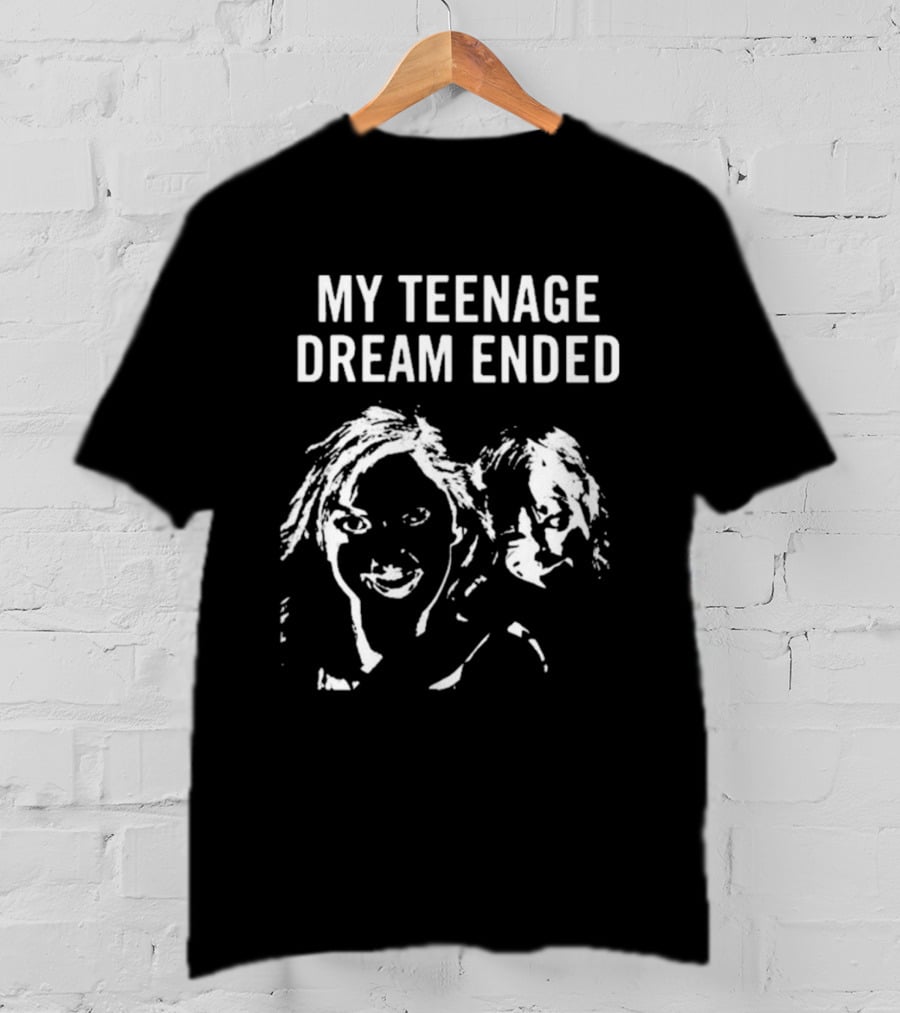 My Teenage Dream Ended Text And Sketch Faces T-Shirt