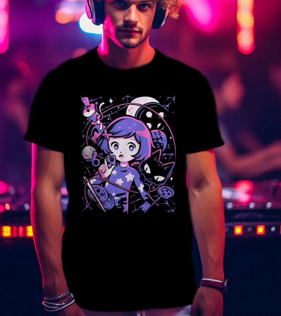 PixelEyeBat Moonlit Adventure Secret Portal Fantasy T-Shirt