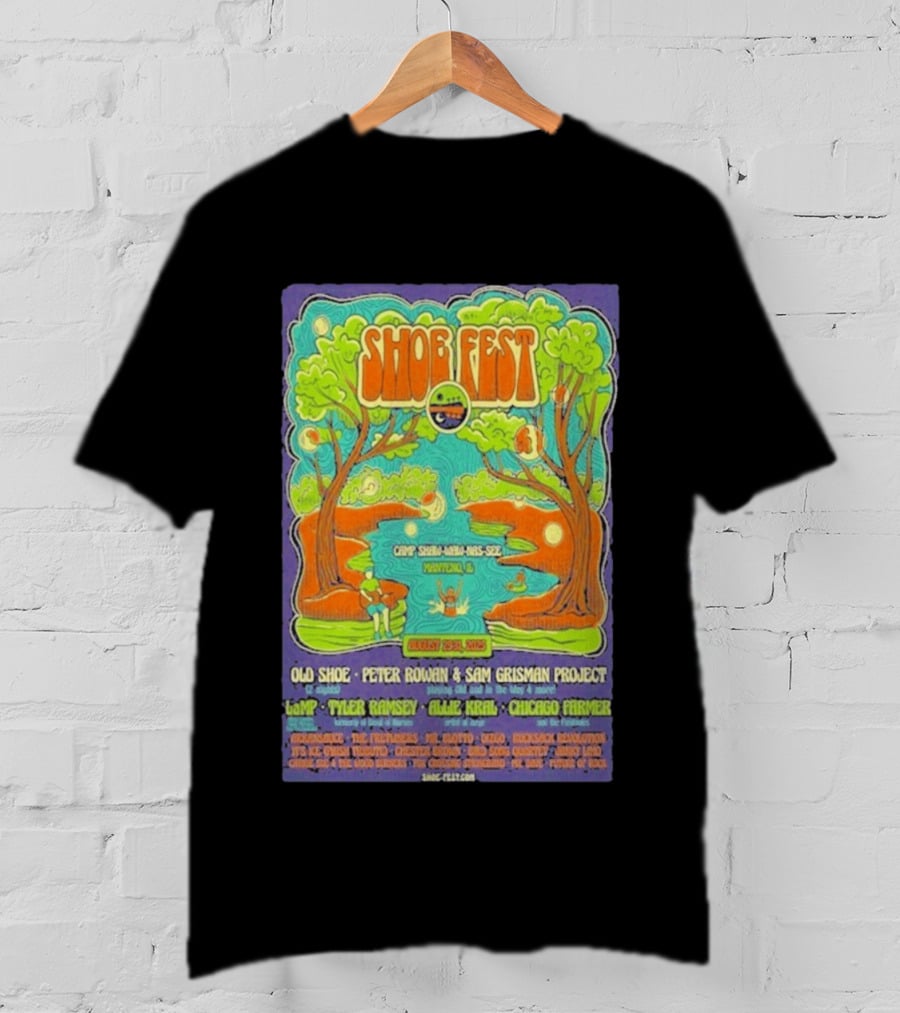 Shoe Fest August 29 31 2025 Camp Shaw Waw Nas See Manteno IL Old Shoe Peter Rowan Sam Grisman Project Tyler Ramsey Allie Kral Chicago Farmer T-Shirt