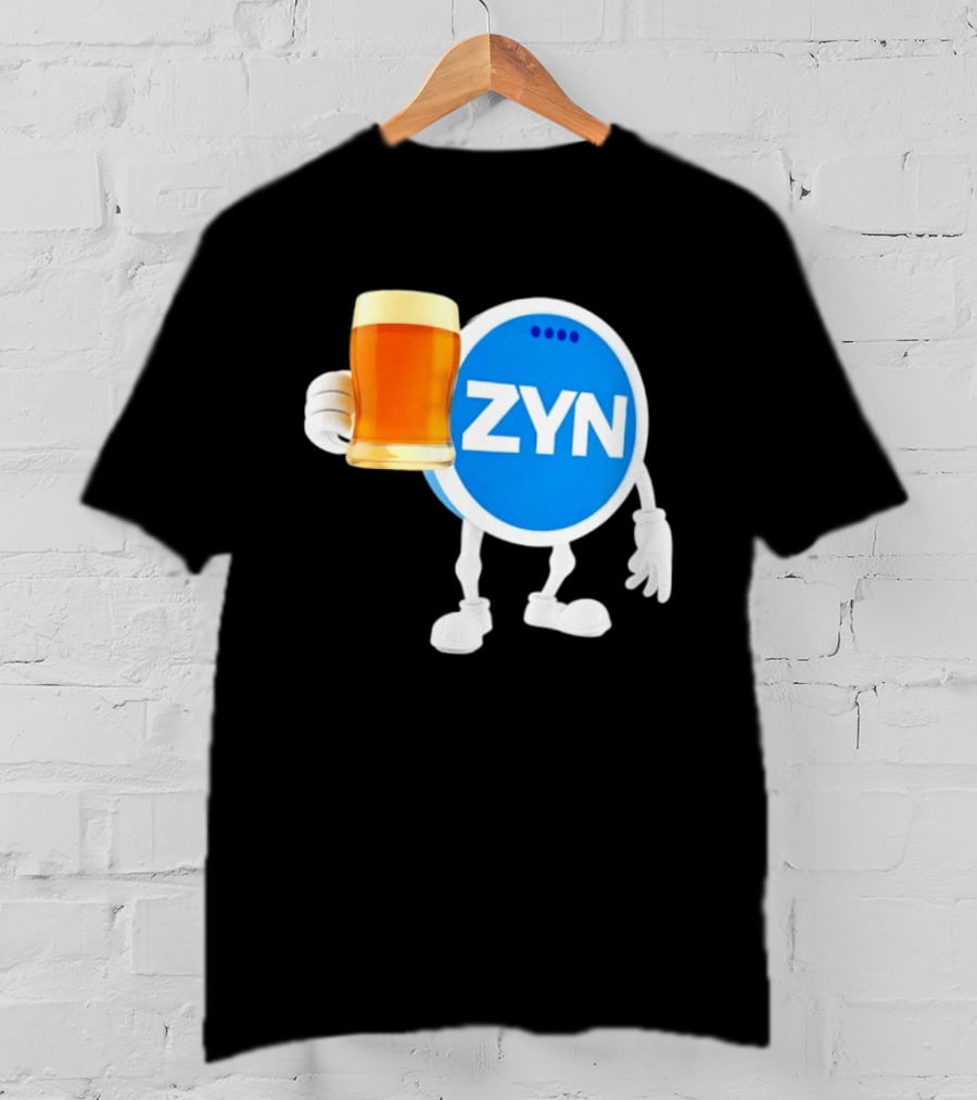 ZYN Snus Beer Character Holding T-Shirt