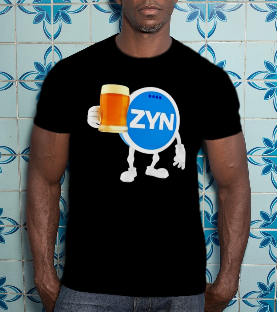ZYN Snus Beer Character Holding T-Shirt