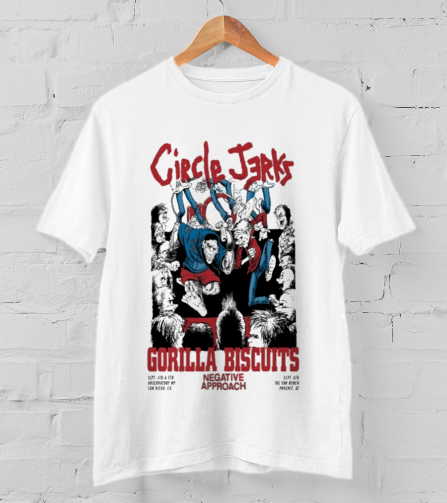 Circle Jerks Gorilla Biscuits Negative Approach San Diego CA September 4 5 2025 T-Shirt