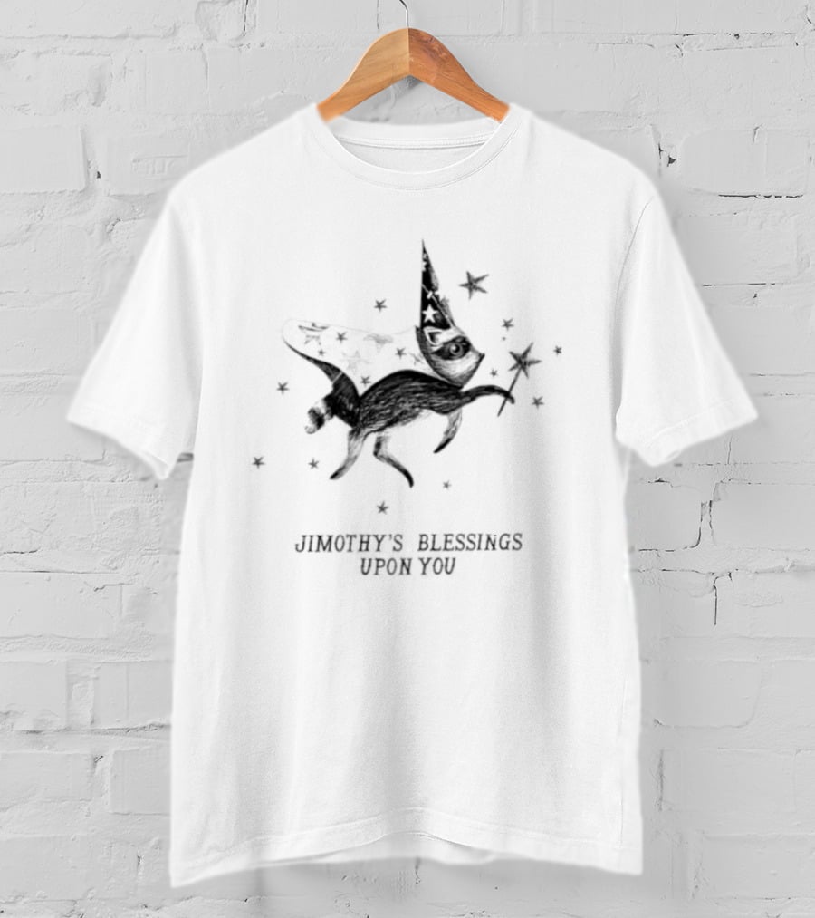 Jimothy's Blessings Upon You Wizard Raccoon Enchanting Starry Magic T-Shirt