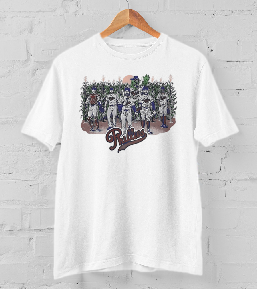 Philadelphia Phillies Retro Baseball Field Dreams Cornfield Players T-Shirt