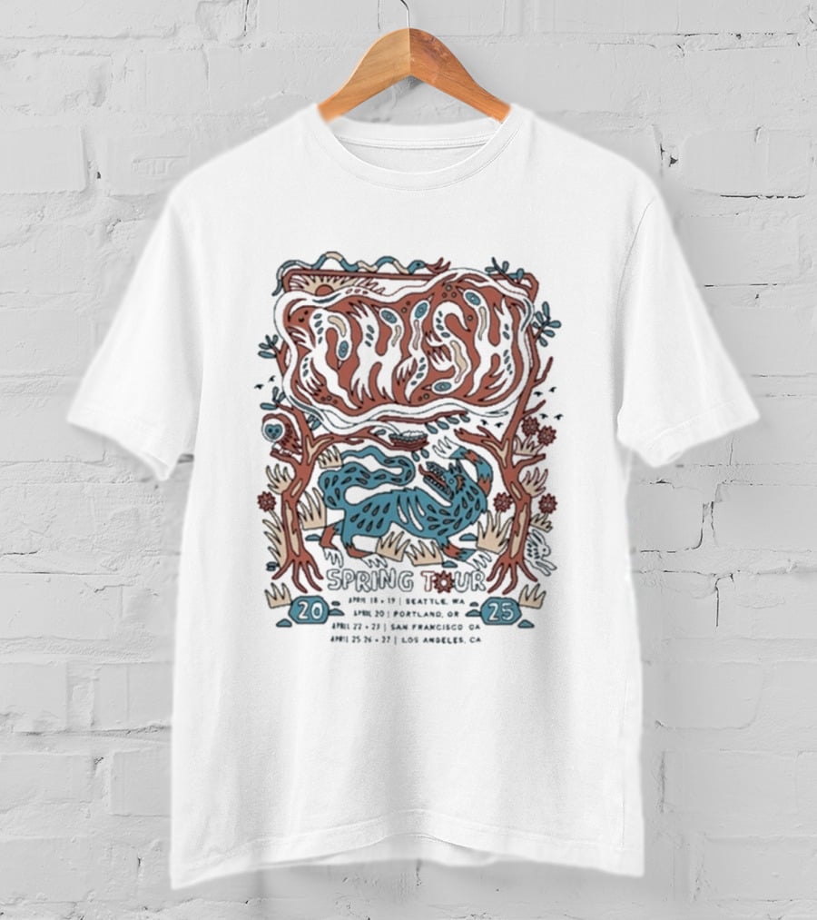 Phish Deep Woods Spring Tour 2025 Iowa California Oregon San Francisco Los Angeles T-Shirt