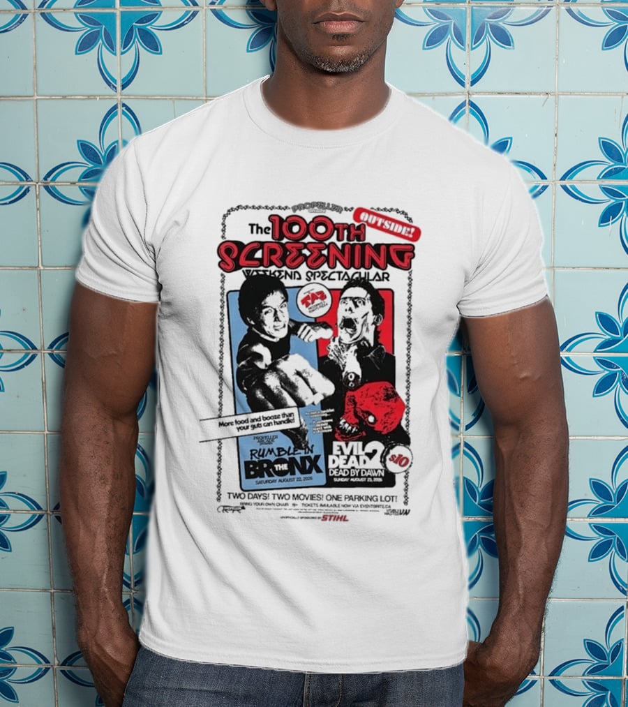 Propeller Arcade 100th Screening Weekend Spectacular Rumble In The Bronx August 22 2026 Evil Dead 2 T-Shirt