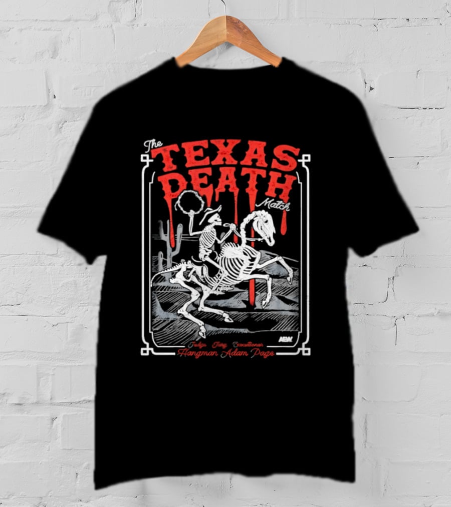 The Texas Death Match Skeleton Riding Wild Desert Scene T-Shirt