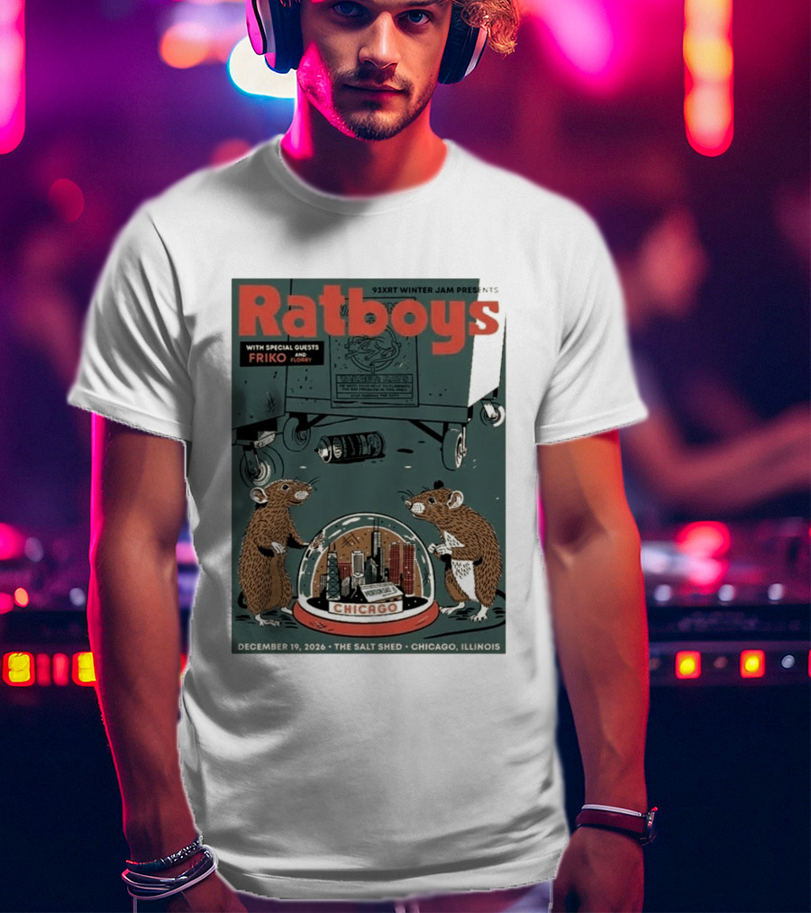 93XRT Winter Jam Ratboys Concert With Friko And Floory At The Salt Shed Chicago December 19 2026 T-Shirt