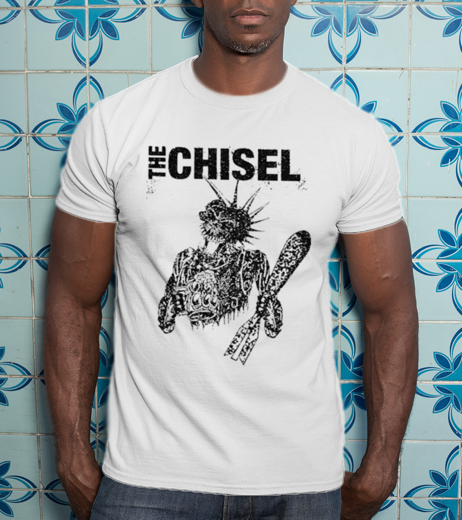 The Chisel Skeleton Statue Liberty Punk T-Shirt