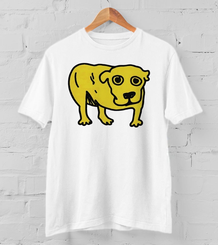 Tripod Aic Dog Drawing Yellow T-Shirt