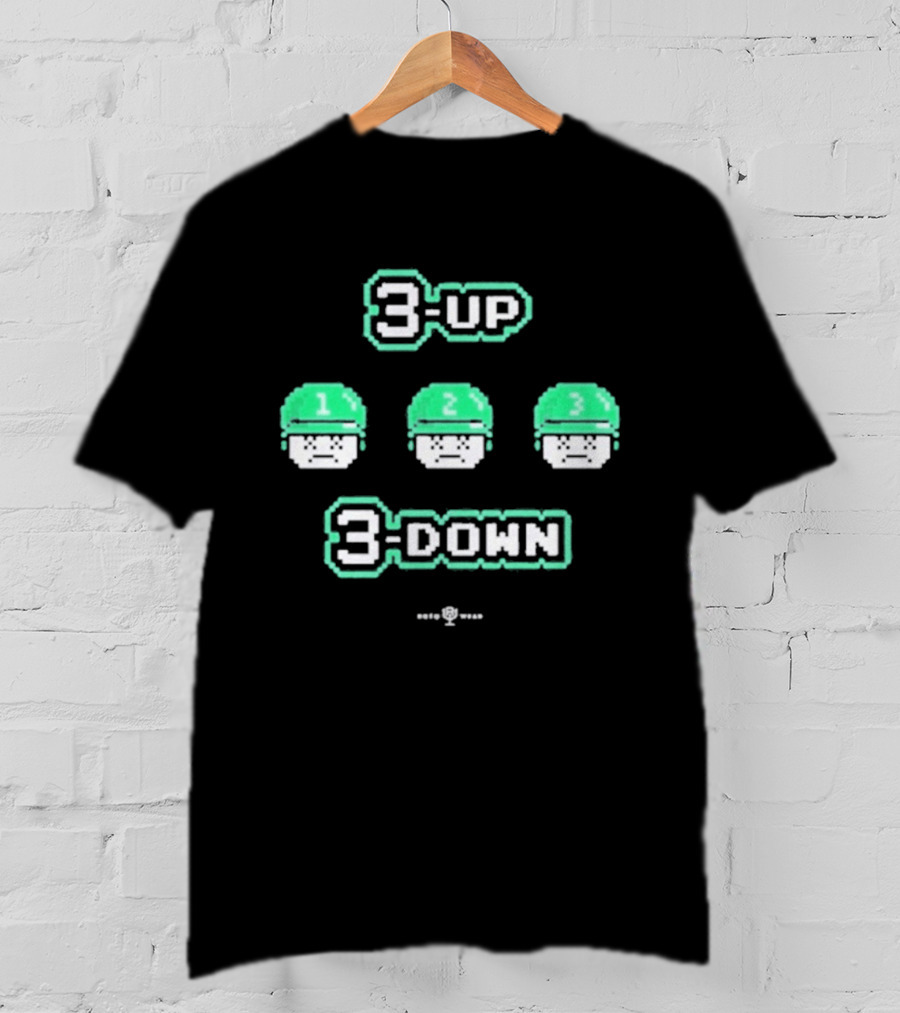 3 Up 3 Down 8 Bit Style Retro Gaming T-Shirt