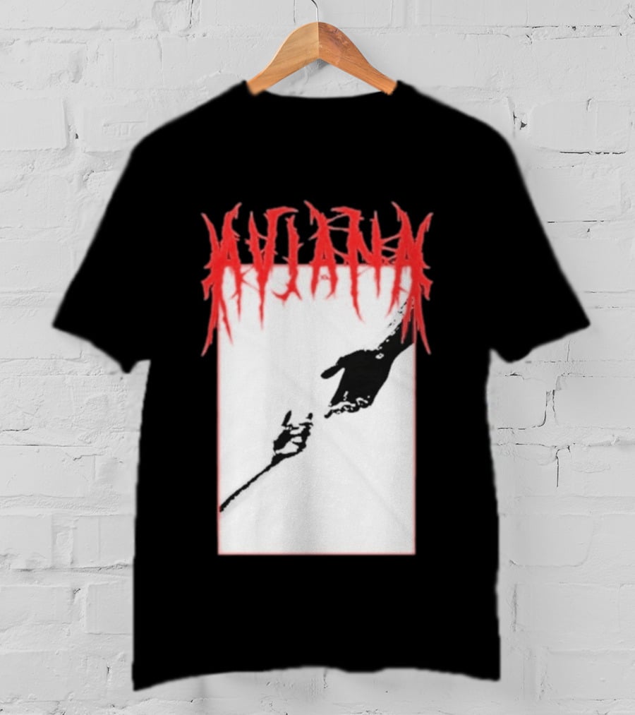 Aviana Death Corporation Hands Graphic Black And Red T-Shirt