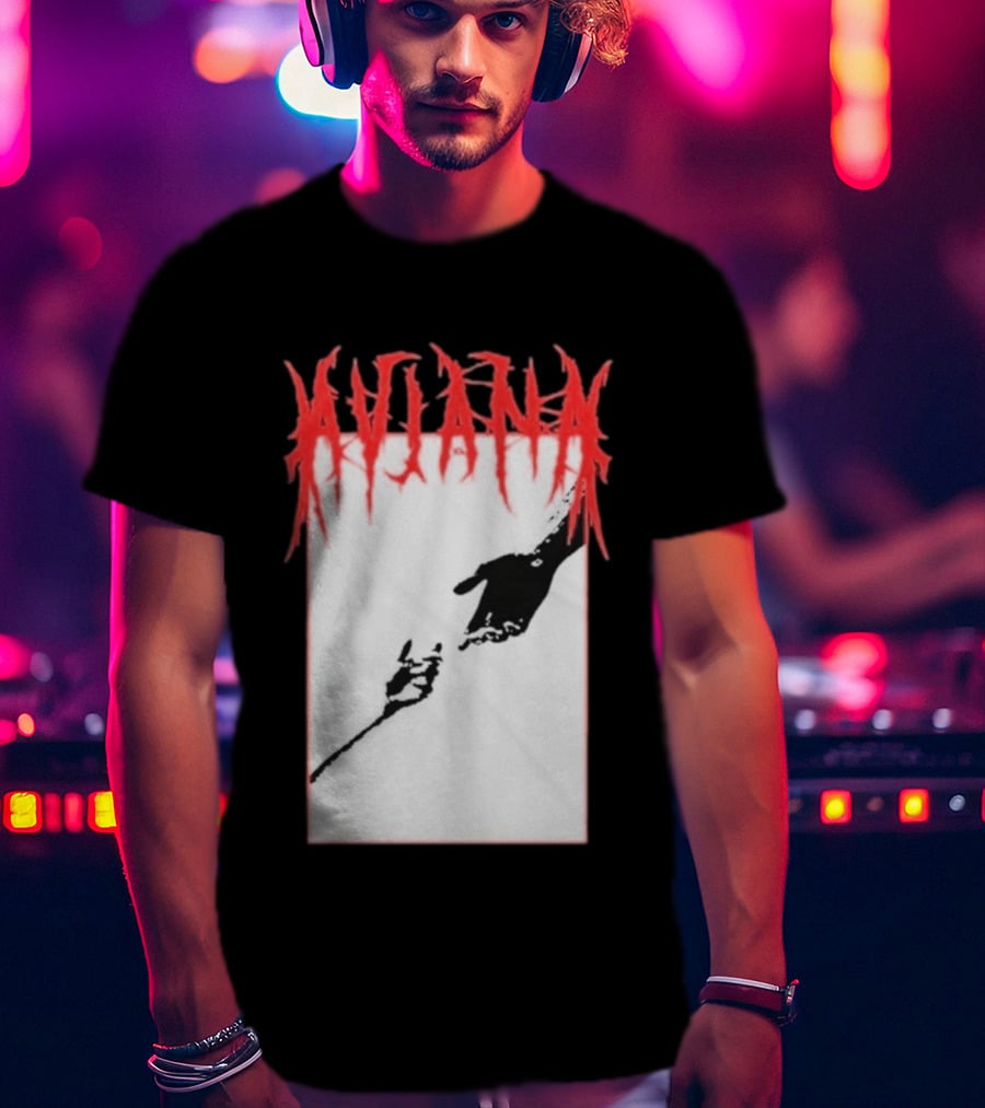 Aviana Death Corporation Hands Graphic Black And Red T-Shirt