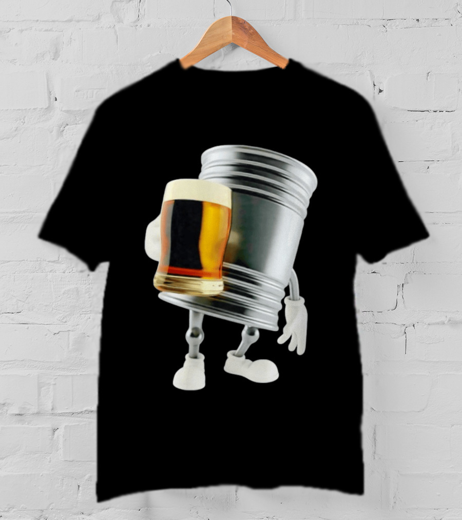 Beer Keg Holding Glass Character Meme T-Shirt