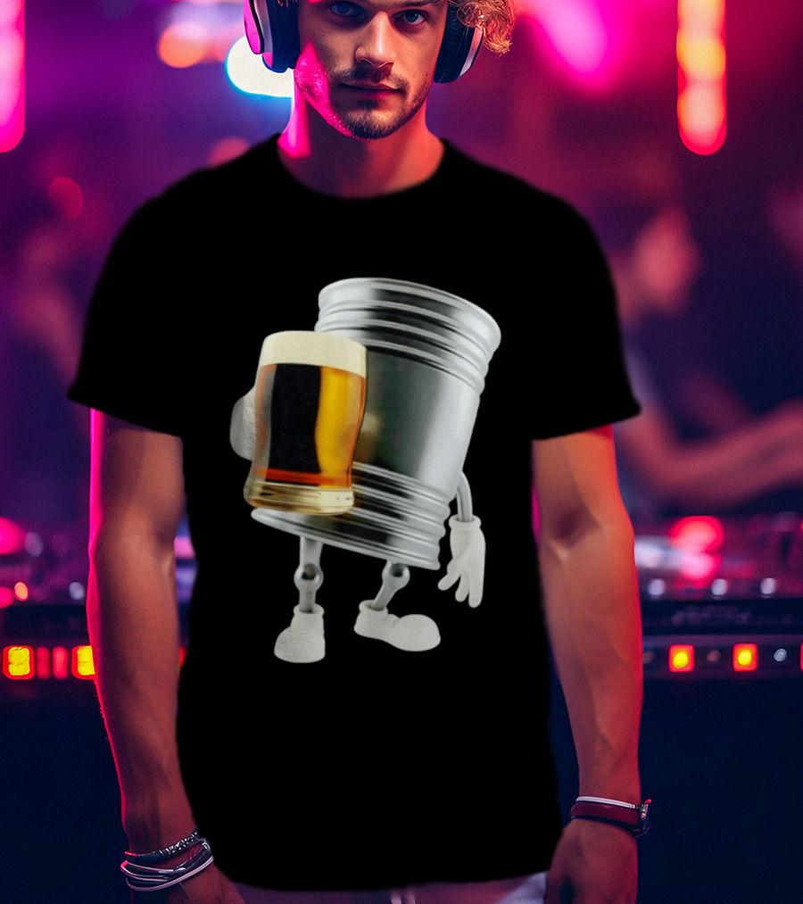 Beer Keg Holding Glass Character Meme T-Shirt