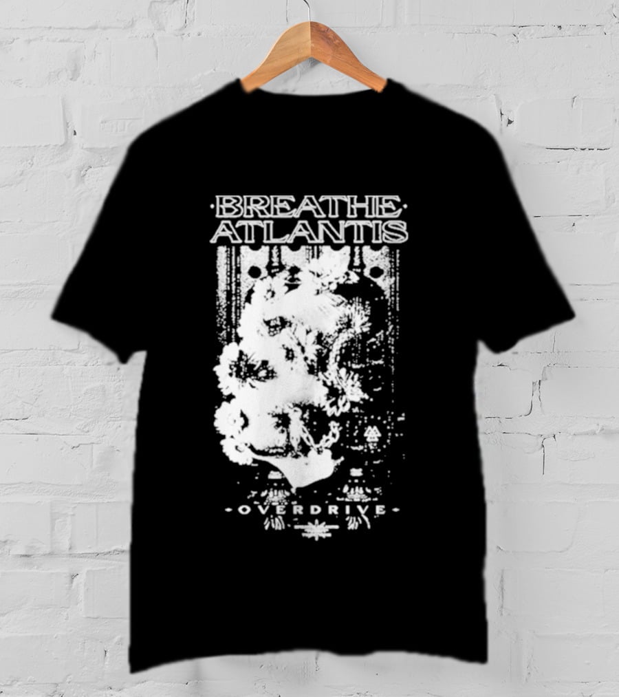 Breathe Atlantis Overdrive White Text And Skull T-Shirt