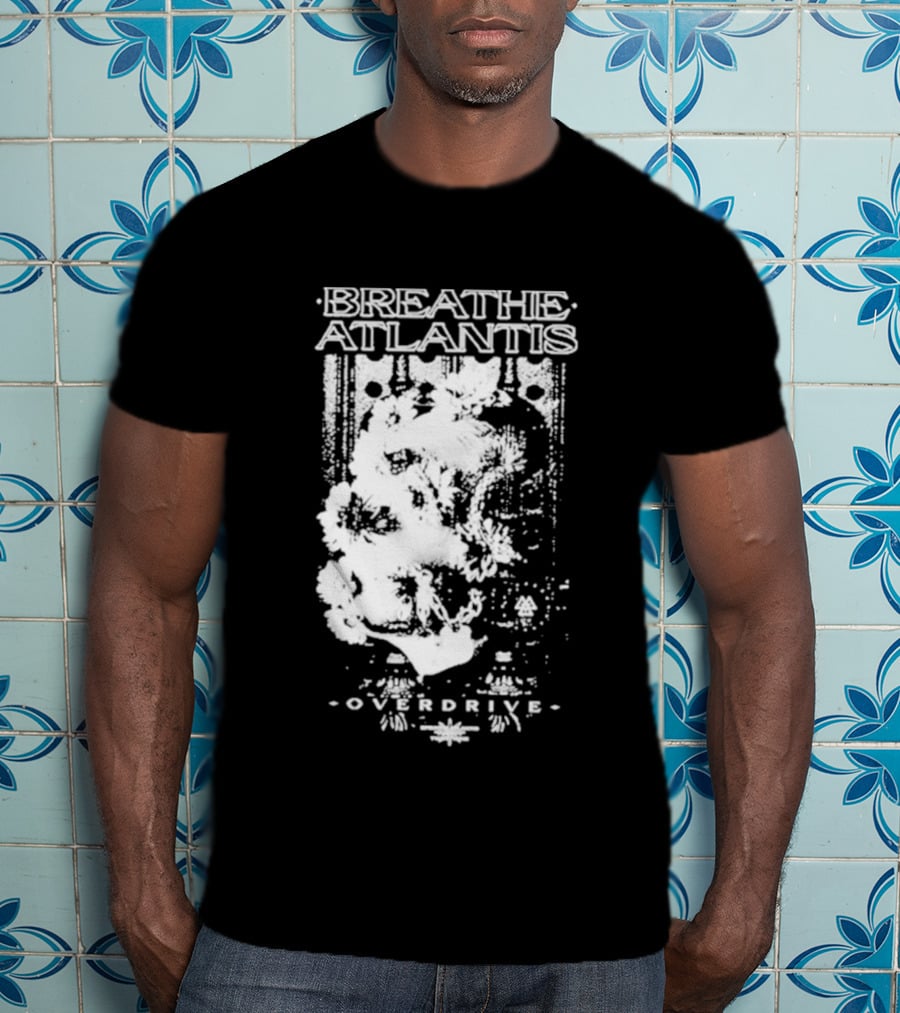 Breathe Atlantis Overdrive White Text And Skull T-Shirt