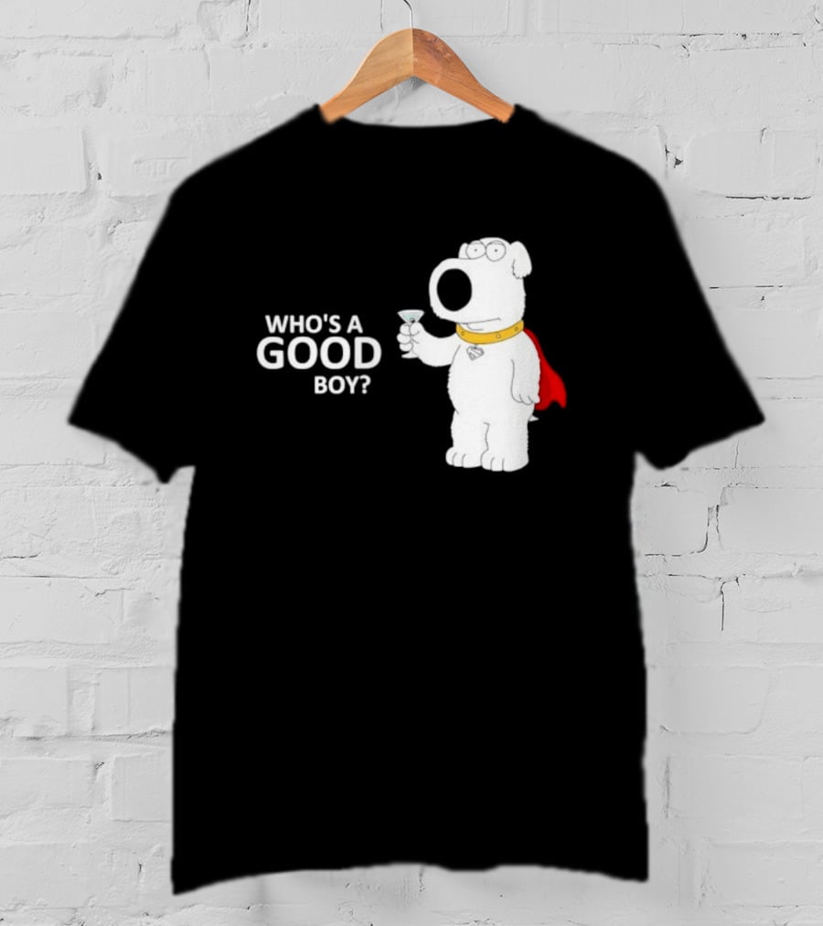 Brian Griffin Who's A Good Boy Family Guy Red Cape Martini T-Shirt