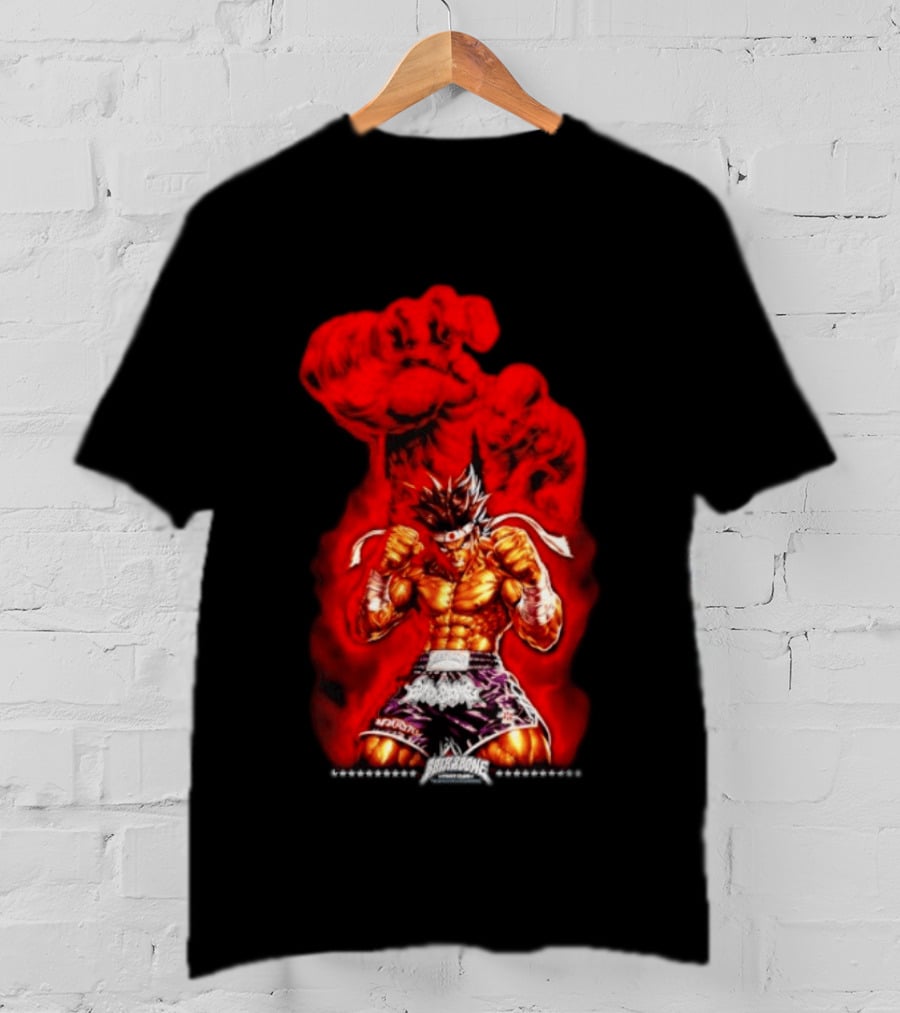 Brick And Bone Fight Club Thai Boxing Warrior With Fiery Fist T-Shirt