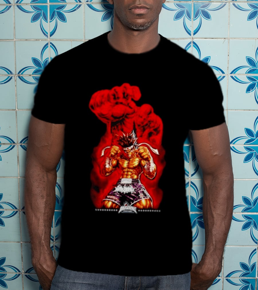 Brick And Bone Fight Club Thai Boxing Warrior With Fiery Fist T-Shirt