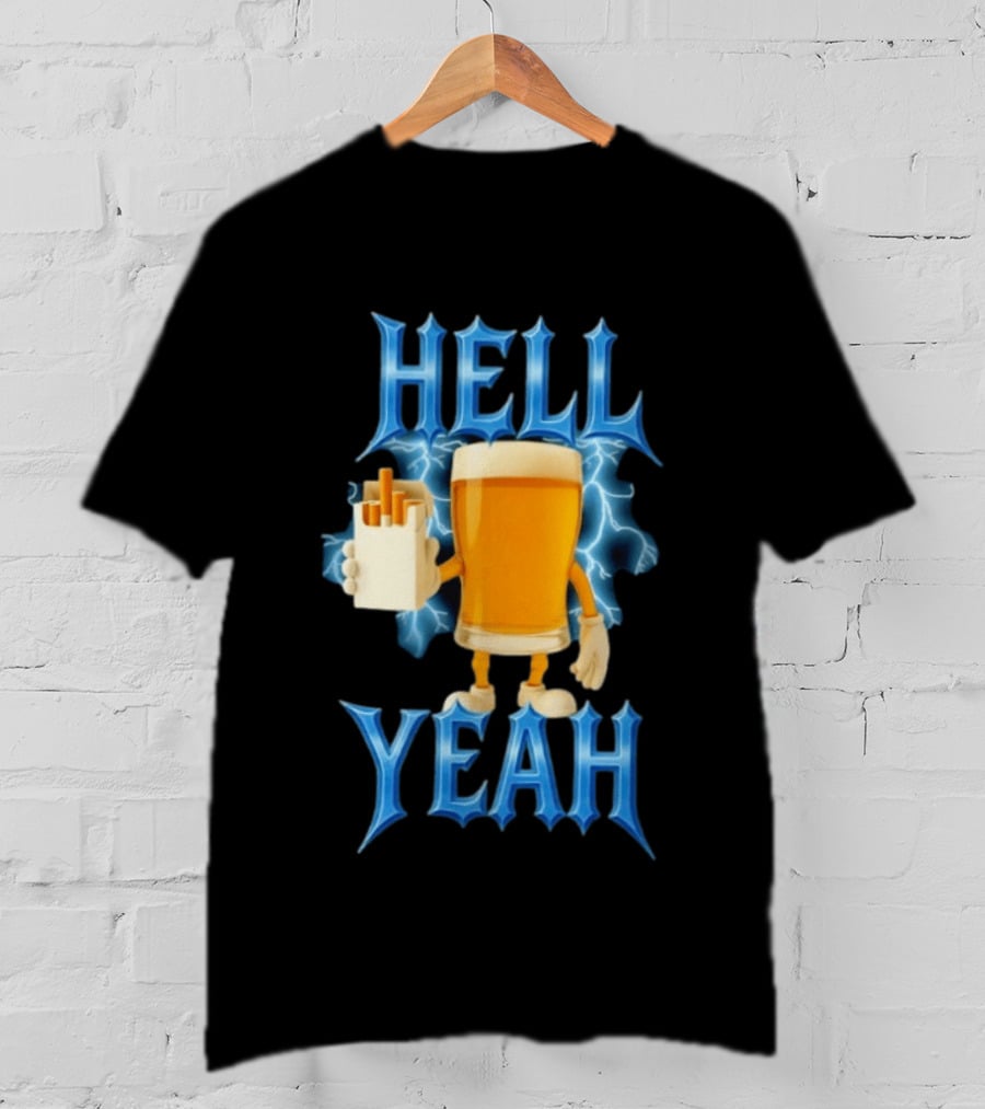 Hell Yeah Beer And Cigarettes Lightning T-Shirt