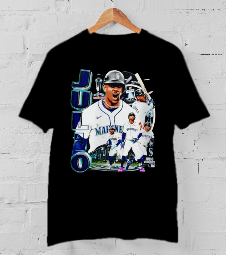 Julio Rodriguez Seattle Mariners MLB 2026 Collage Mariners Baseball Player T-Shirt