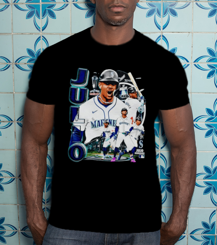 Julio Rodriguez Seattle Mariners MLB 2026 Collage Mariners Baseball Player T-Shirt
