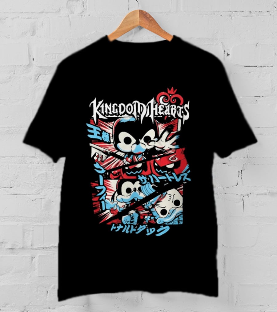 Kingdom Hearts Comic Pop Japanese Katakana Characters T-Shirt