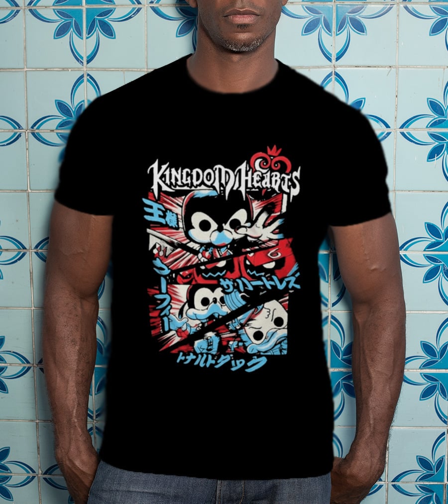 Kingdom Hearts Comic Pop Japanese Katakana Characters T-Shirt