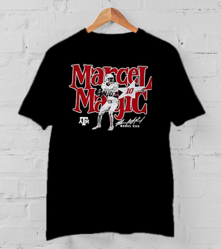 Texas A&M Aggies Marcel Reed 10 Marcel Magic Player Signature T-Shirt