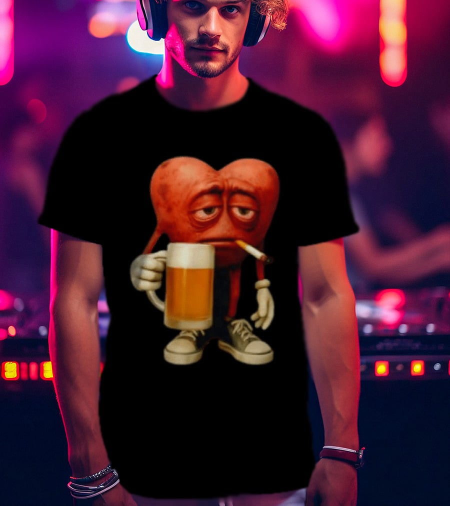 Your Heart Smoking Cigarette And Holding Beer In Sneakers T-Shirt