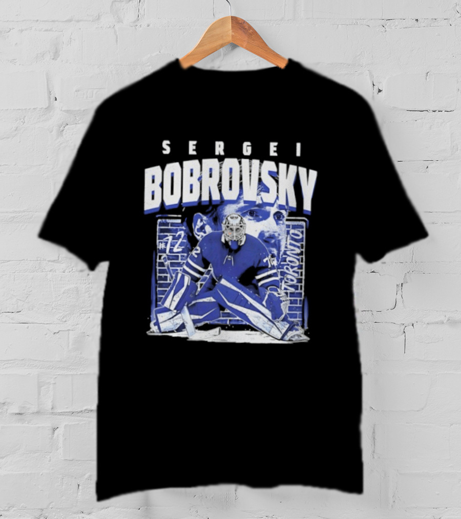 Sergei Bobrovsky #72 Brick Wall Toronto Maple Leafs Hockey Goalie T-Shirt