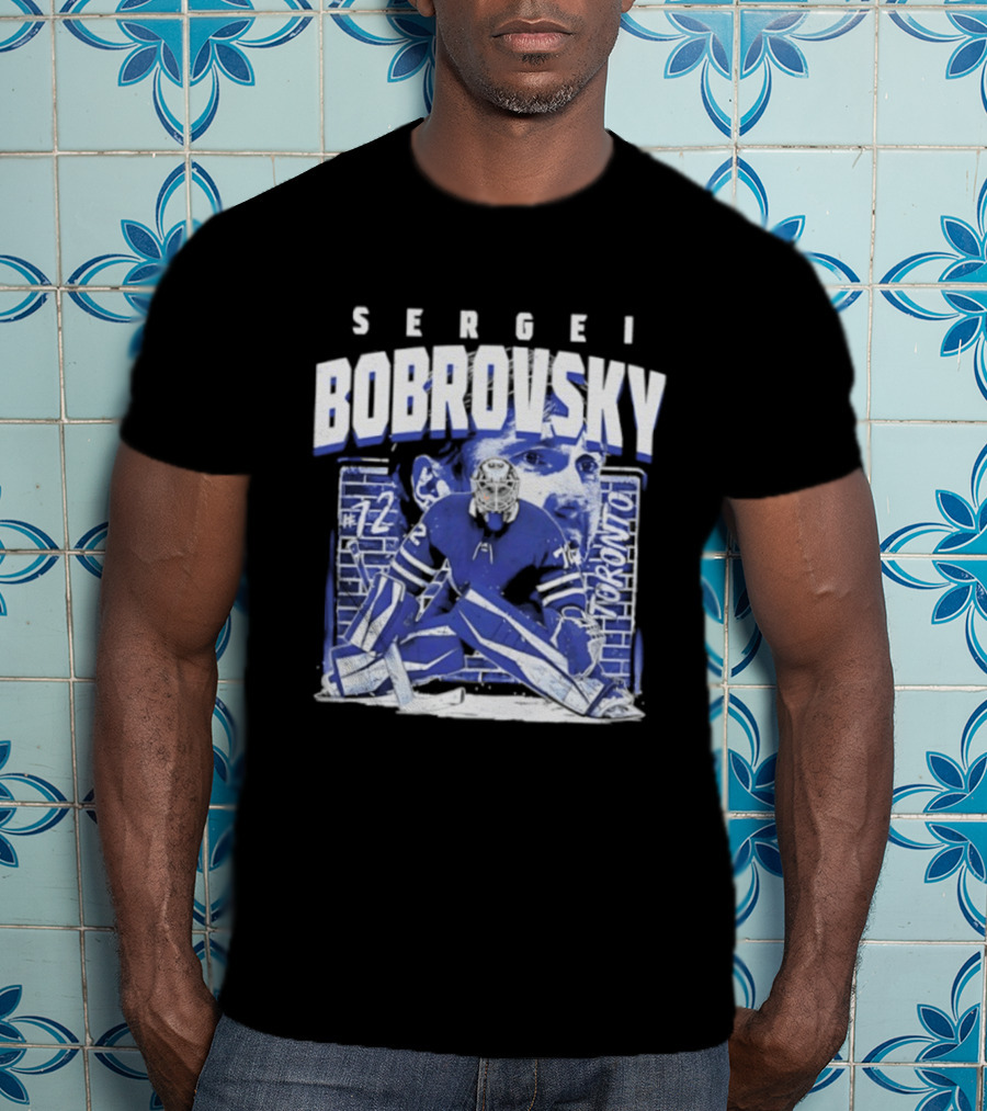 Sergei Bobrovsky #72 Brick Wall Toronto Maple Leafs Hockey Goalie T-Shirt