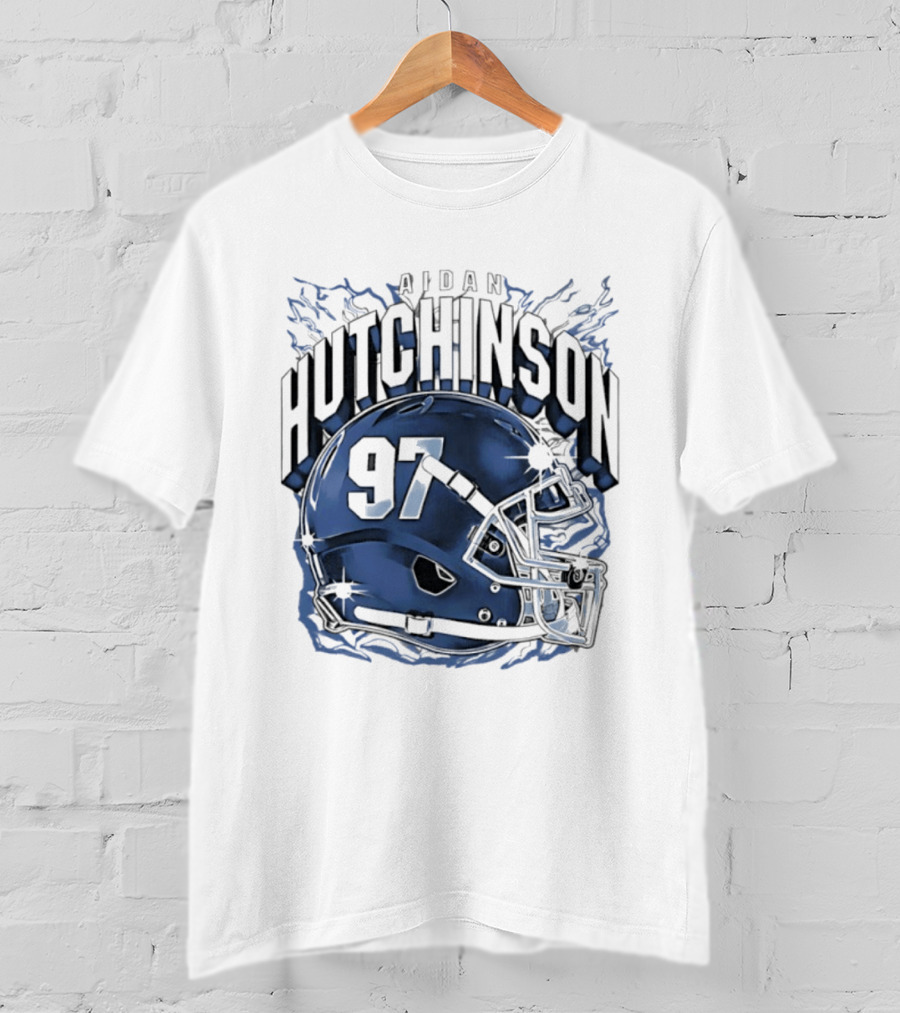 Aidan Hutchinson 97 Detroit Lions Football Helmet T-Shirt