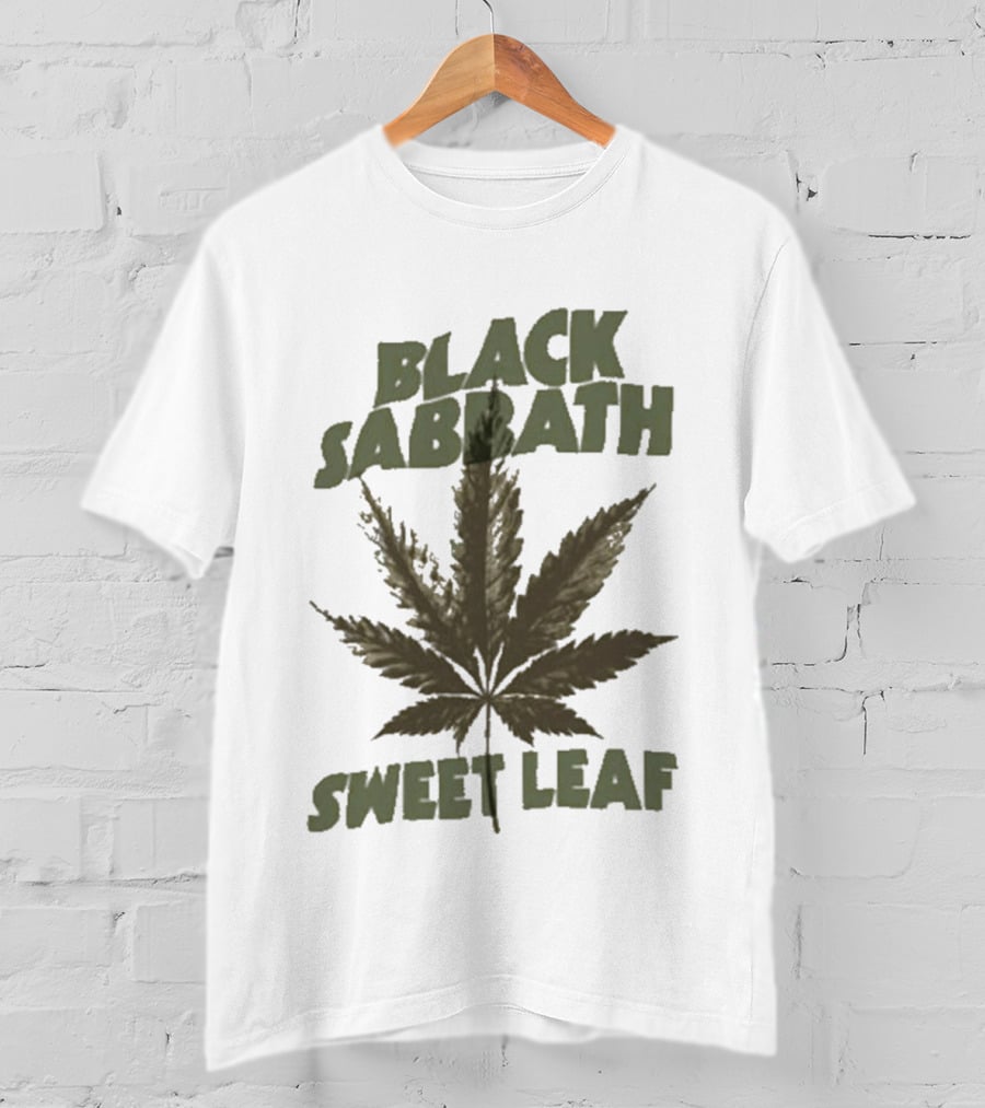 Black Sabbath Sweet Leaf Cannabis Leaf T-Shirt