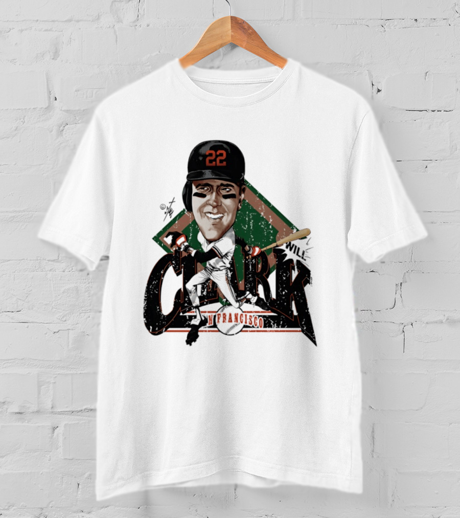 Will Clark San Francisco Giants 22 Bruce Stark Caricature T-Shirt