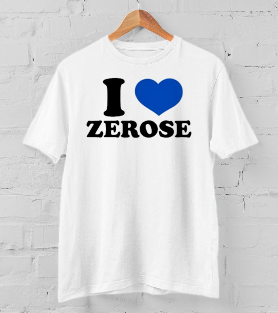 I Love Zerose Heart Blue T-Shirt