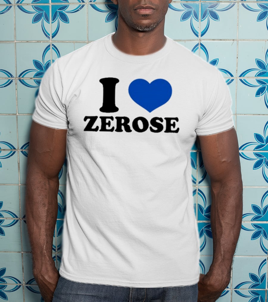 I Love Zerose Heart Blue T-Shirt