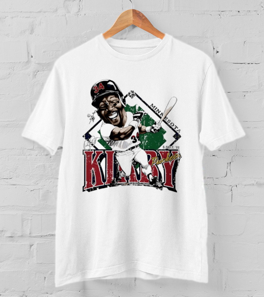 Kirby Puckett Minnesota Twins Bruce Stark Caricature Vintage Sports T-Shirt
